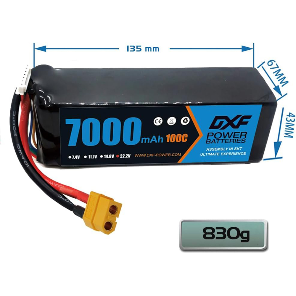 Аккумулятор DXF 6S Lipo 10000m – обзор и цена 6S Lipo Battery 22.2V 5000Mah