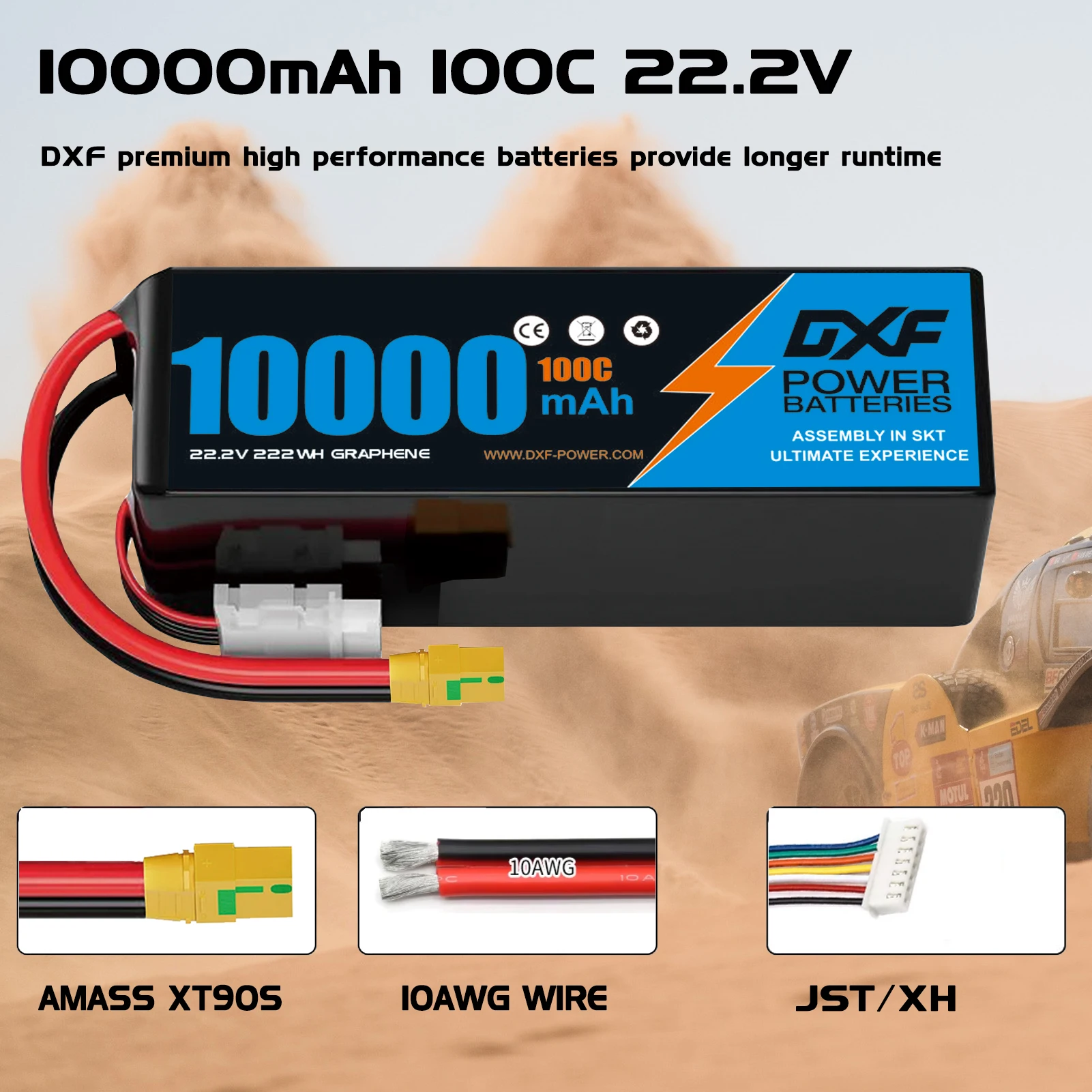 DXF 6S Lipo аккумулятор 10000  – обзор и цена 6S Lipo Battery 22.2V 5000Mah