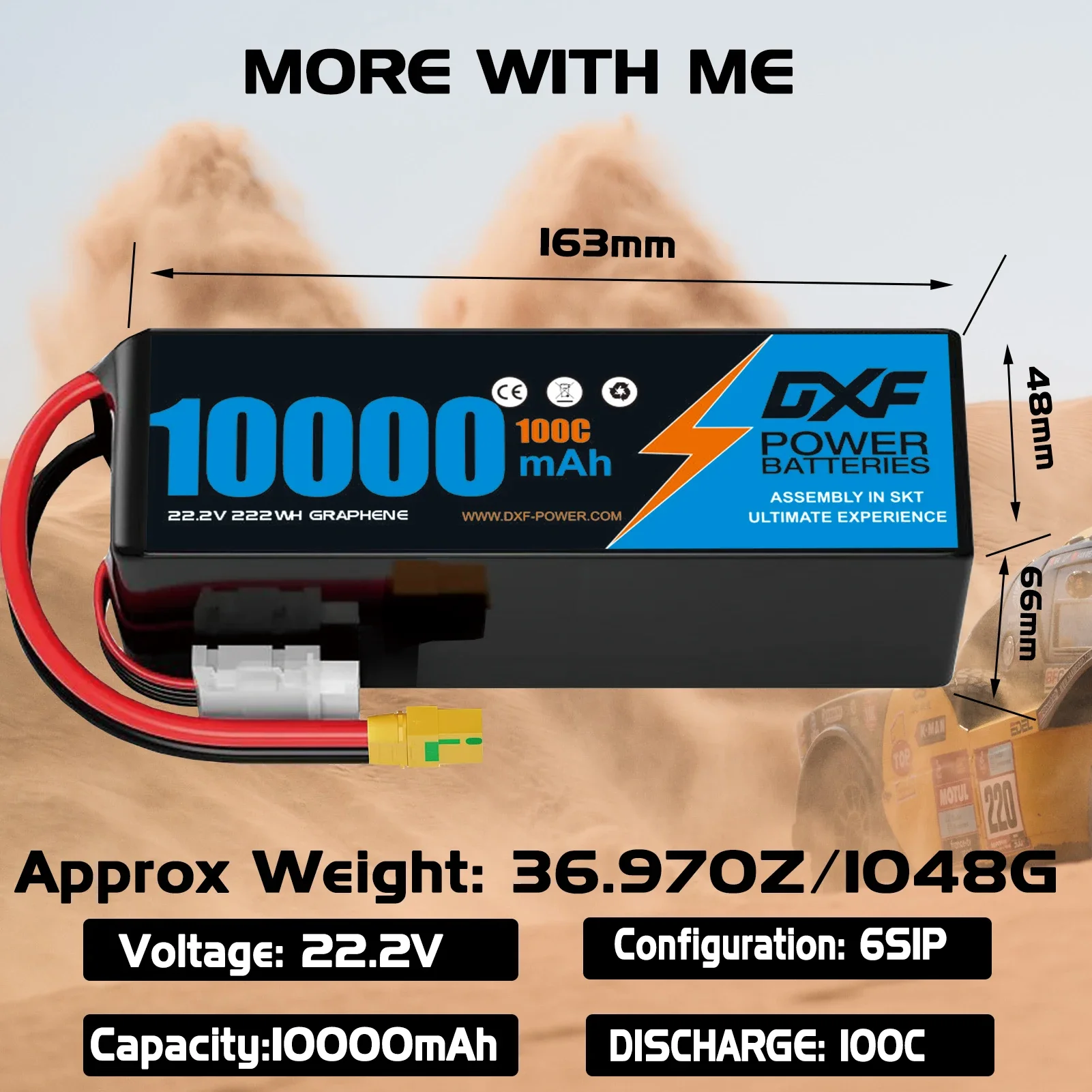 DXF 6S Lipo аккумулятор 10000  – обзор и цена 6S Lipo Battery 22.2V 5000Mah