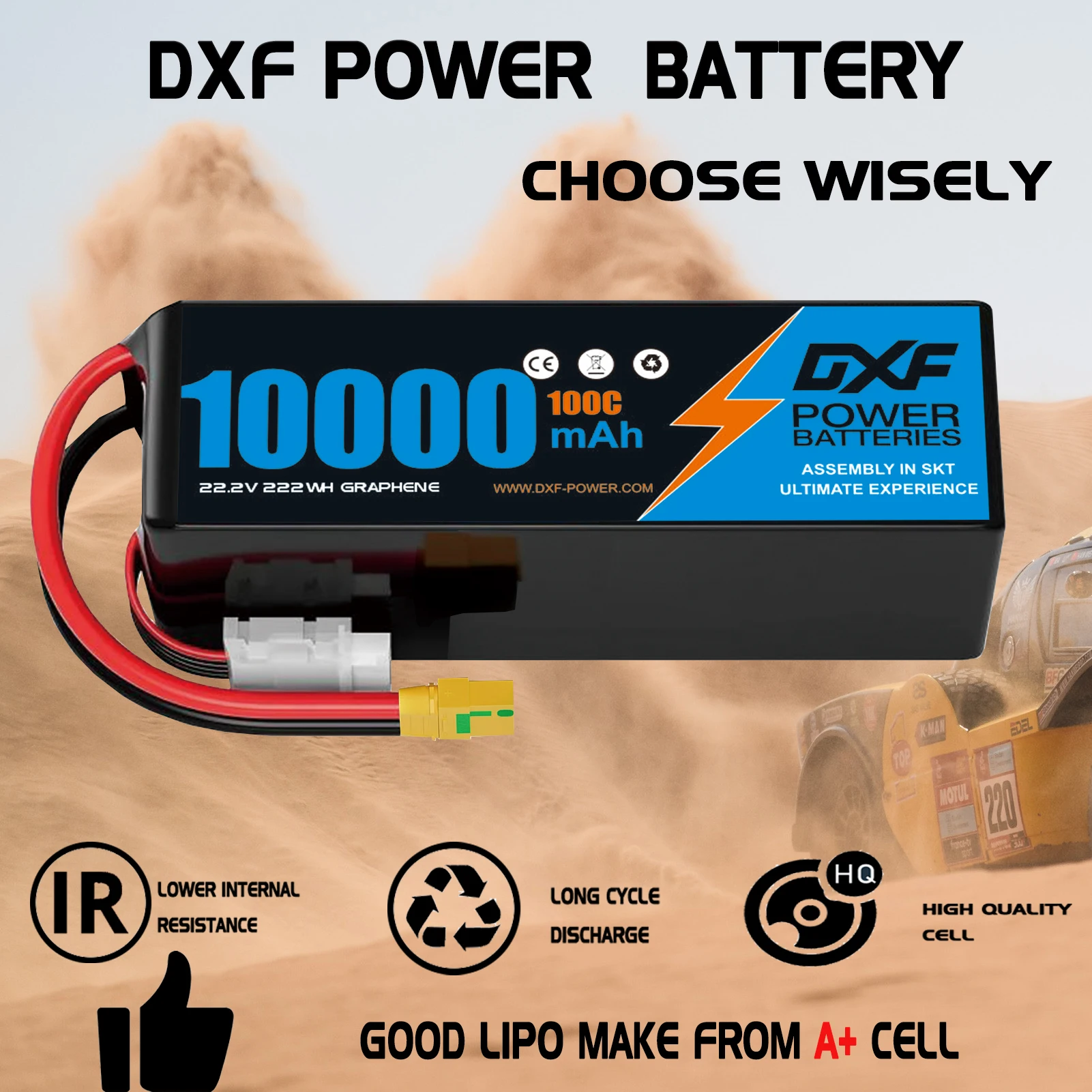 DXF 6S Lipo аккумулятор 10000  – обзор и цена 6S Lipo Battery 22.2V 5000Mah
