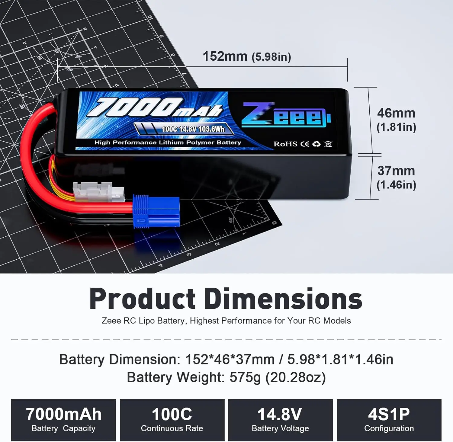 Zeee 4S 7000 мАч FPV Drone Lip – обзор и цена 6S Lipo Battery 22.2V 5000Mah