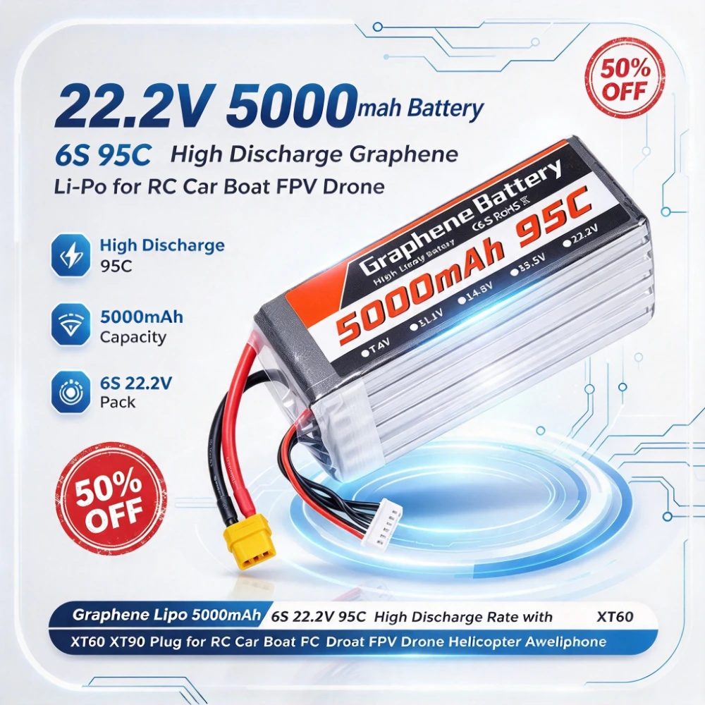 Аккумулятор LiPo 5000 мАч 6S 2 – обзор и цена 6S Lipo Battery 22.2V 5000Mah