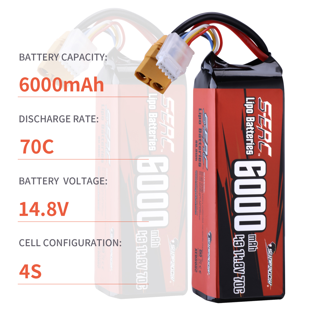 Аккумуляторная батарея SUNPADO – обзор и цена 4S Lipo Battery 14.8V 6000Mah